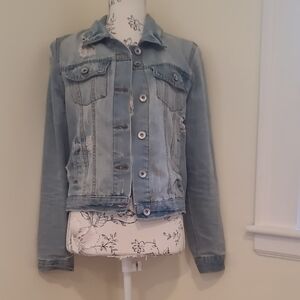 Ci Sono Light Blue Distressed Jean Jacket